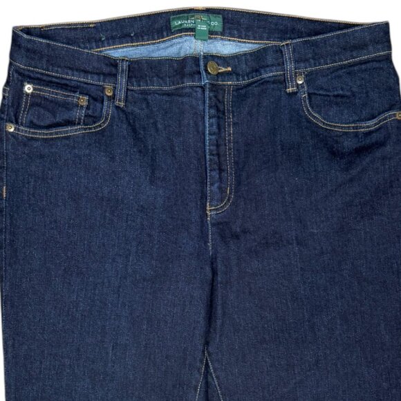 Women's‎ LRL LAUREN JEANS CO. Classic Straight Dark Jeans- Size 16 - Picture 2 of 11